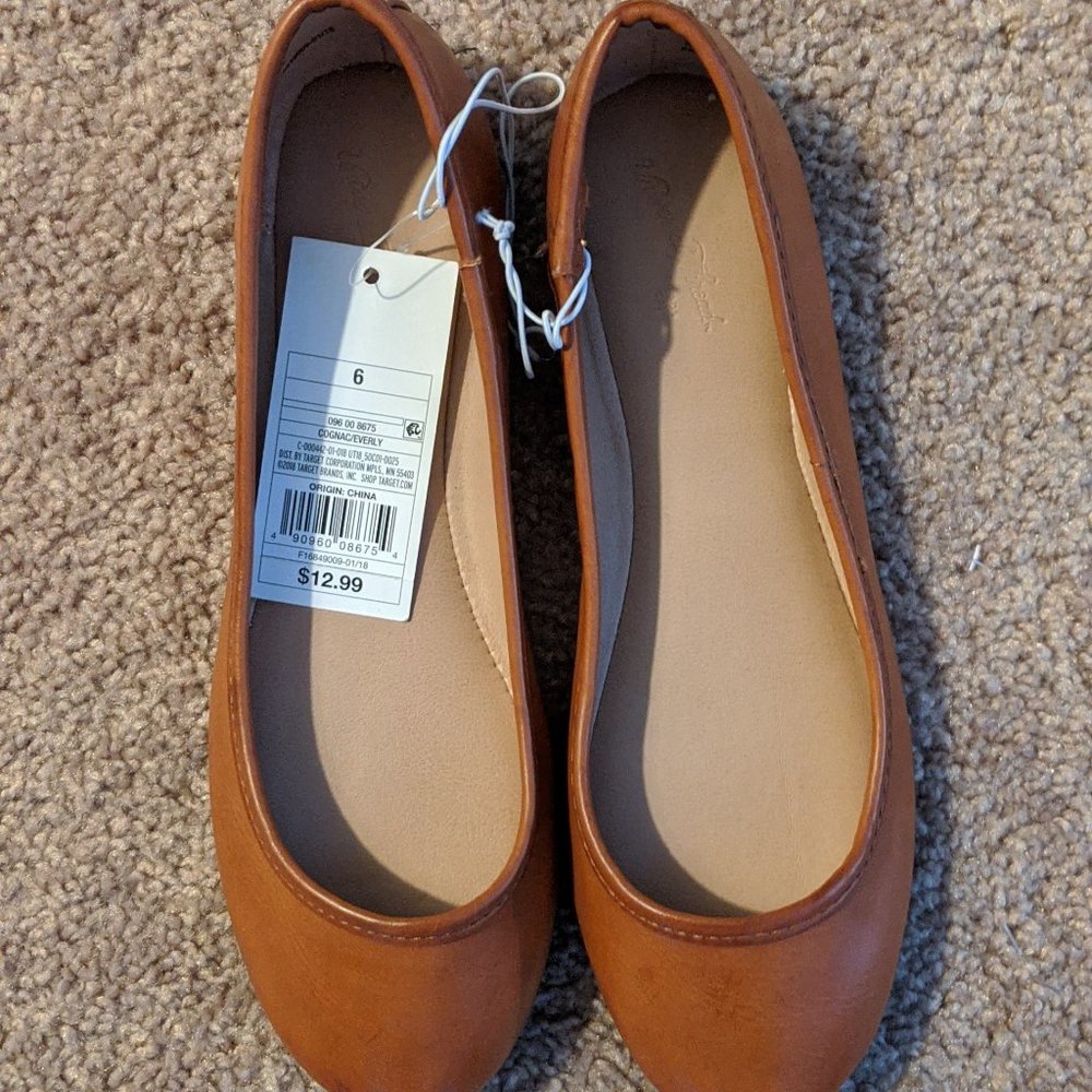 NWT Universal Thread Cognac Everly Ballet Flats